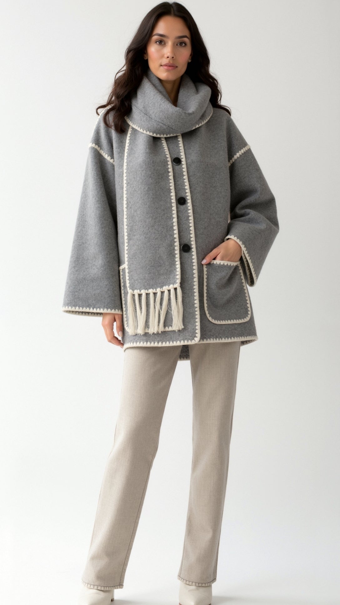 Catherine Cozy Contrast Trim Jacket 0