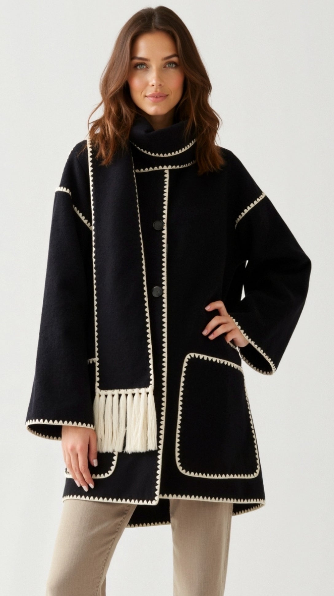 Catherine Cozy Contrast Trim Jacket 8
