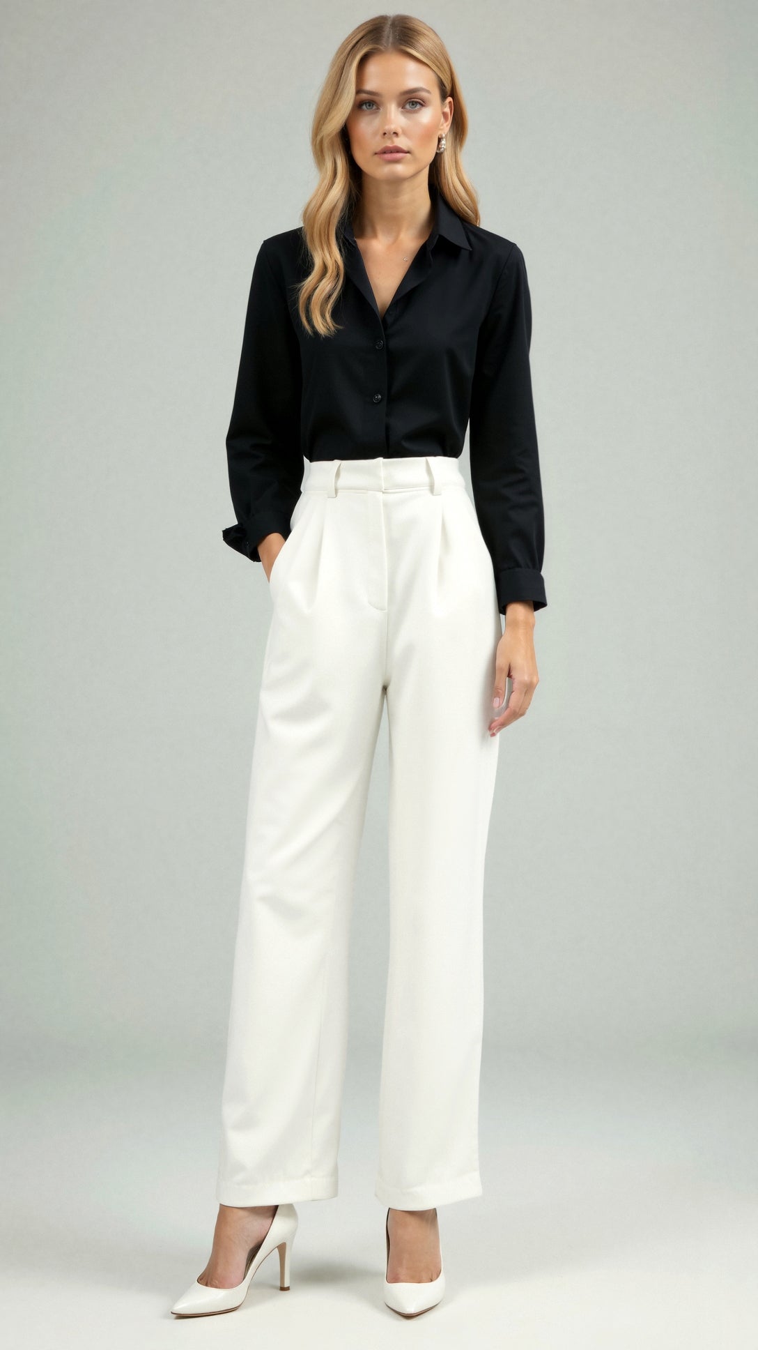 Claire Ultra-High-Waisted Wide-Leg Trousers 0