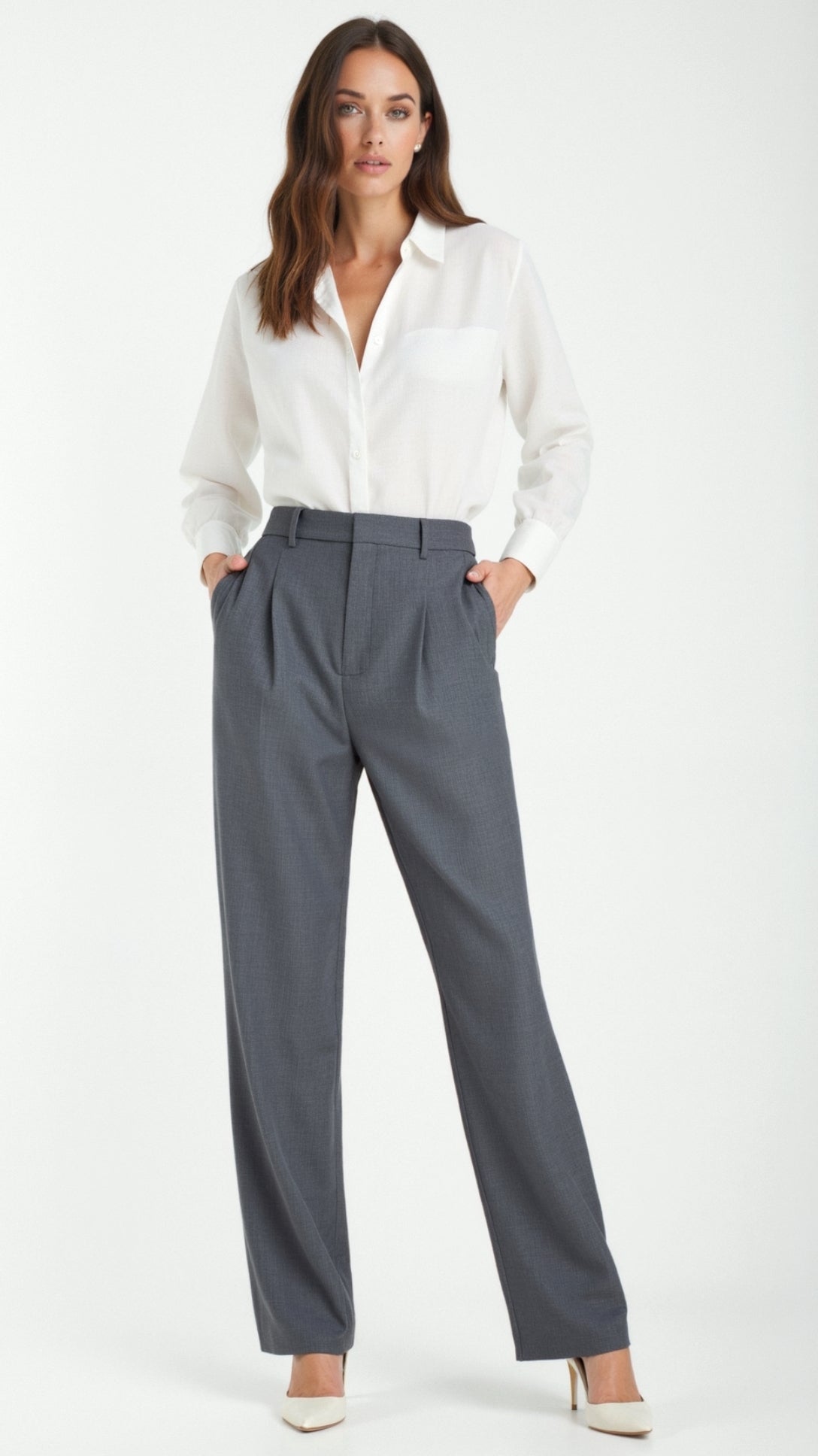 Dorothy Pleated Straight-Leg Trousers 0