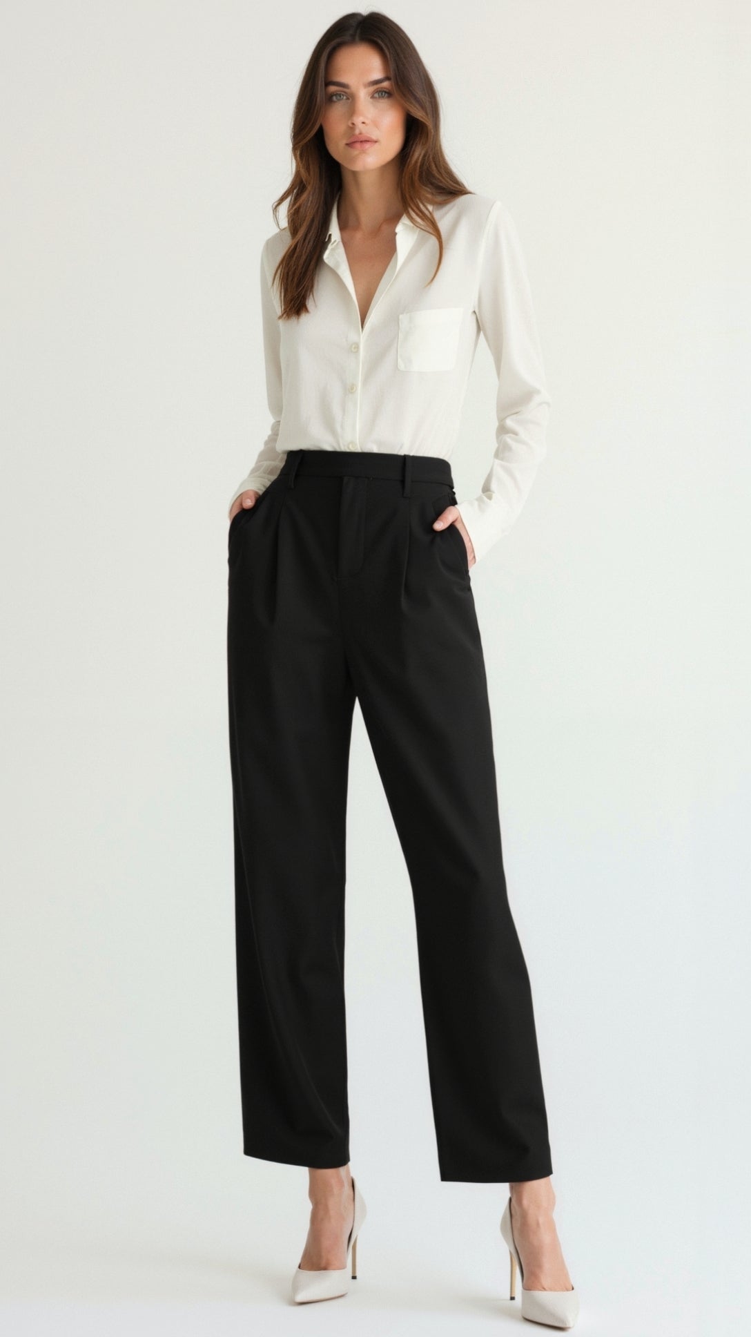Dorothy Pleated Straight-Leg Trousers 5
