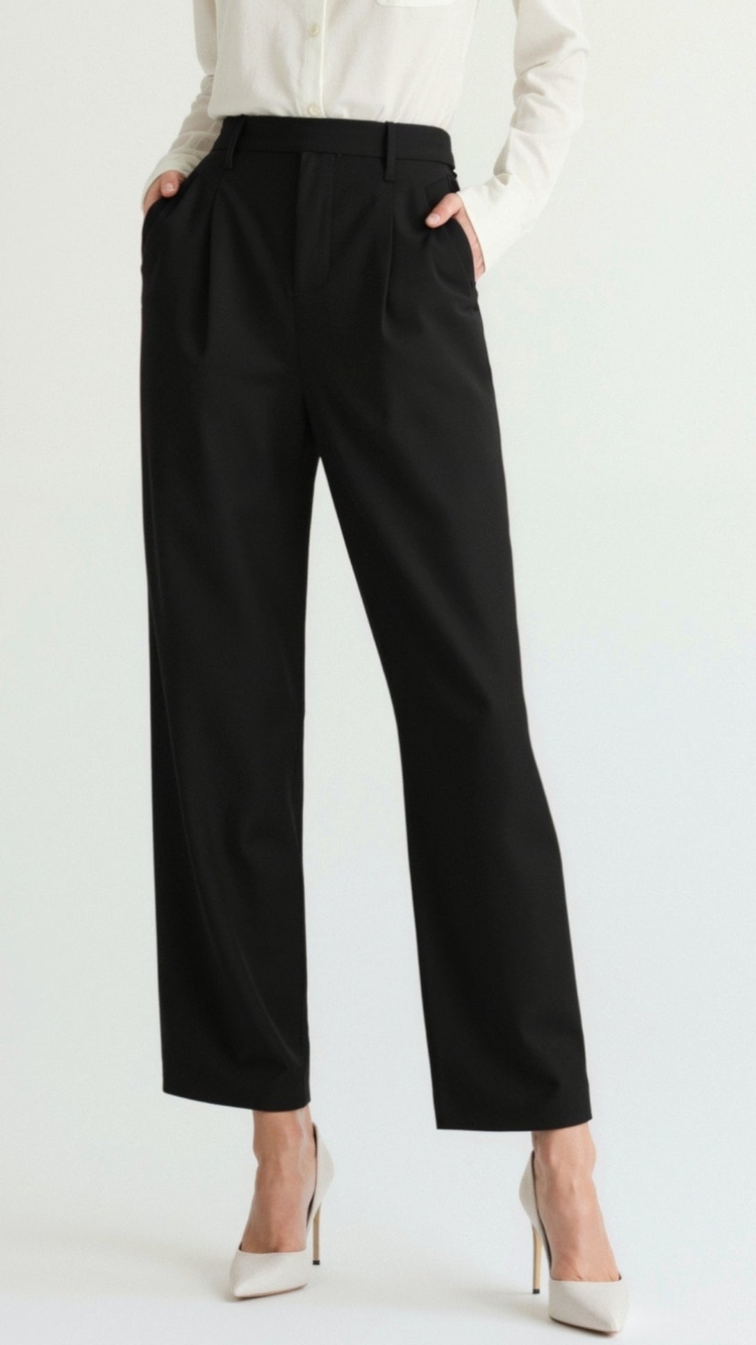 Dorothy Pleated Straight-Leg Trousers 8