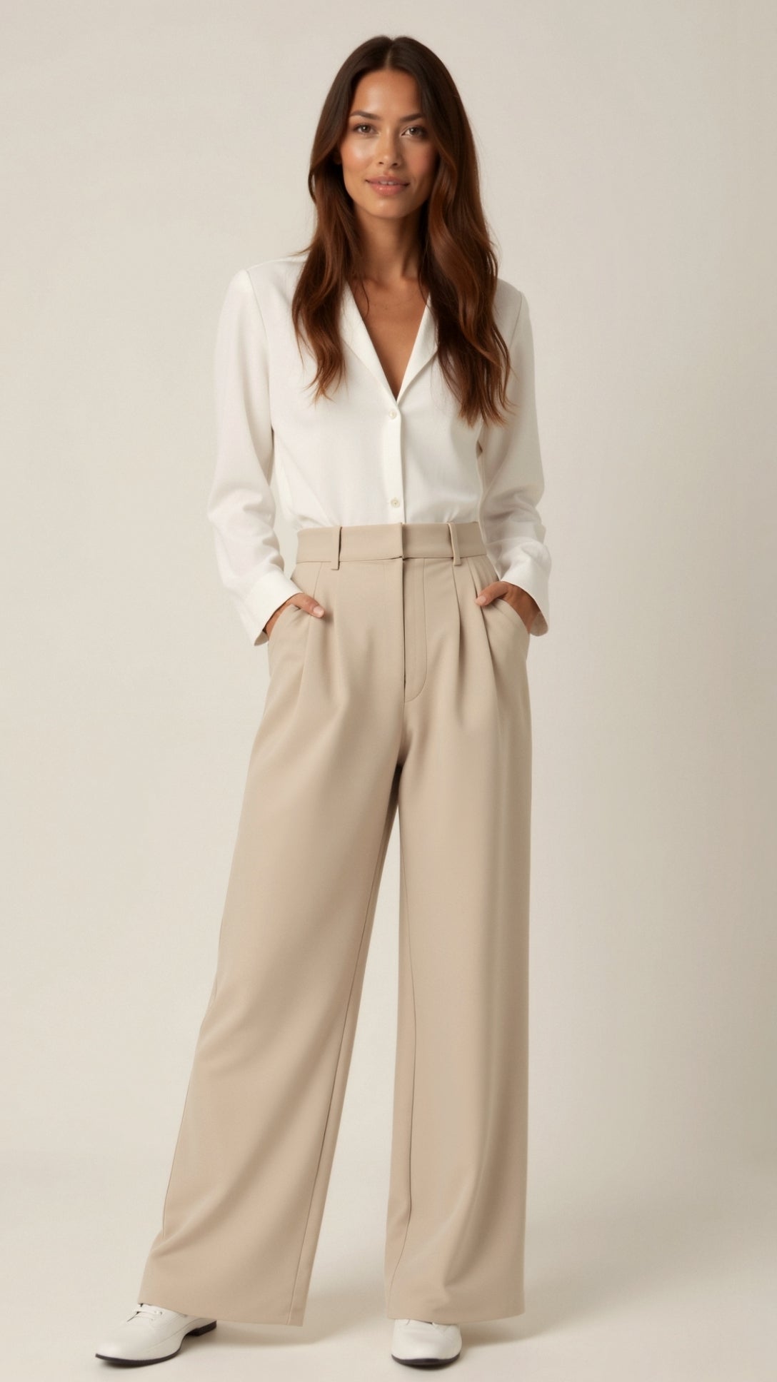 Emma Pleated Wide-Leg Trousers 0