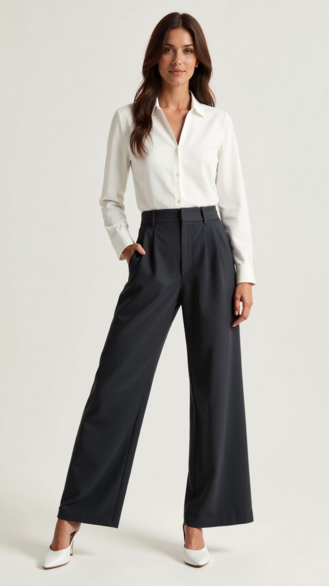 Emma Pleated Wide-Leg Trousers 11
