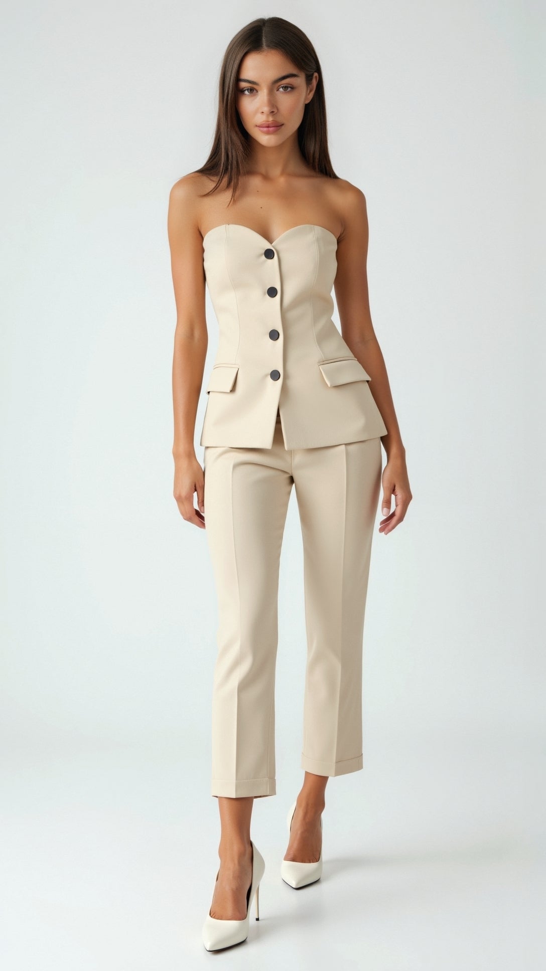 Fiona Structured Strapless Blazer Top 0