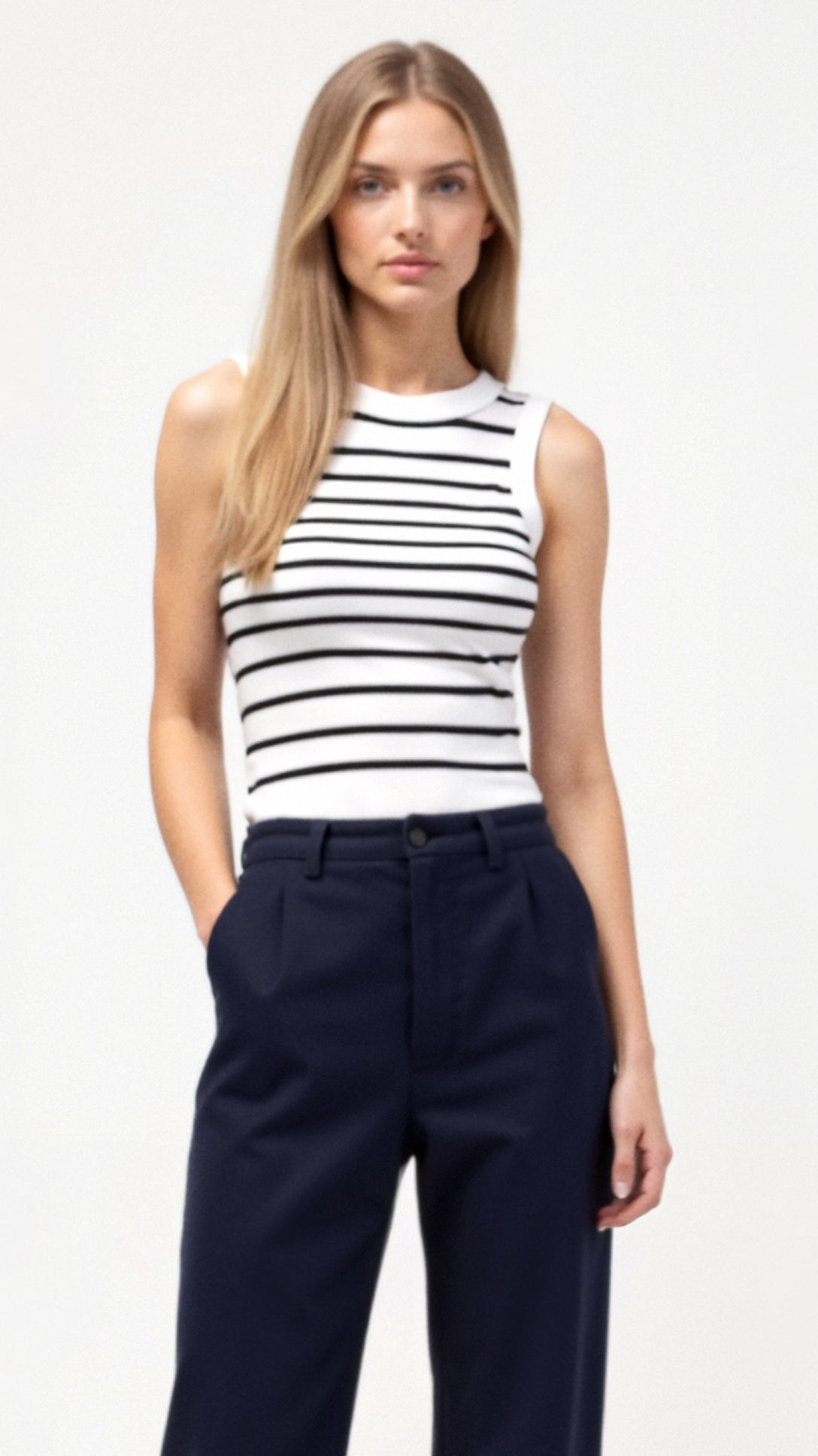 Heloise Striped Fitted Tank Top 6