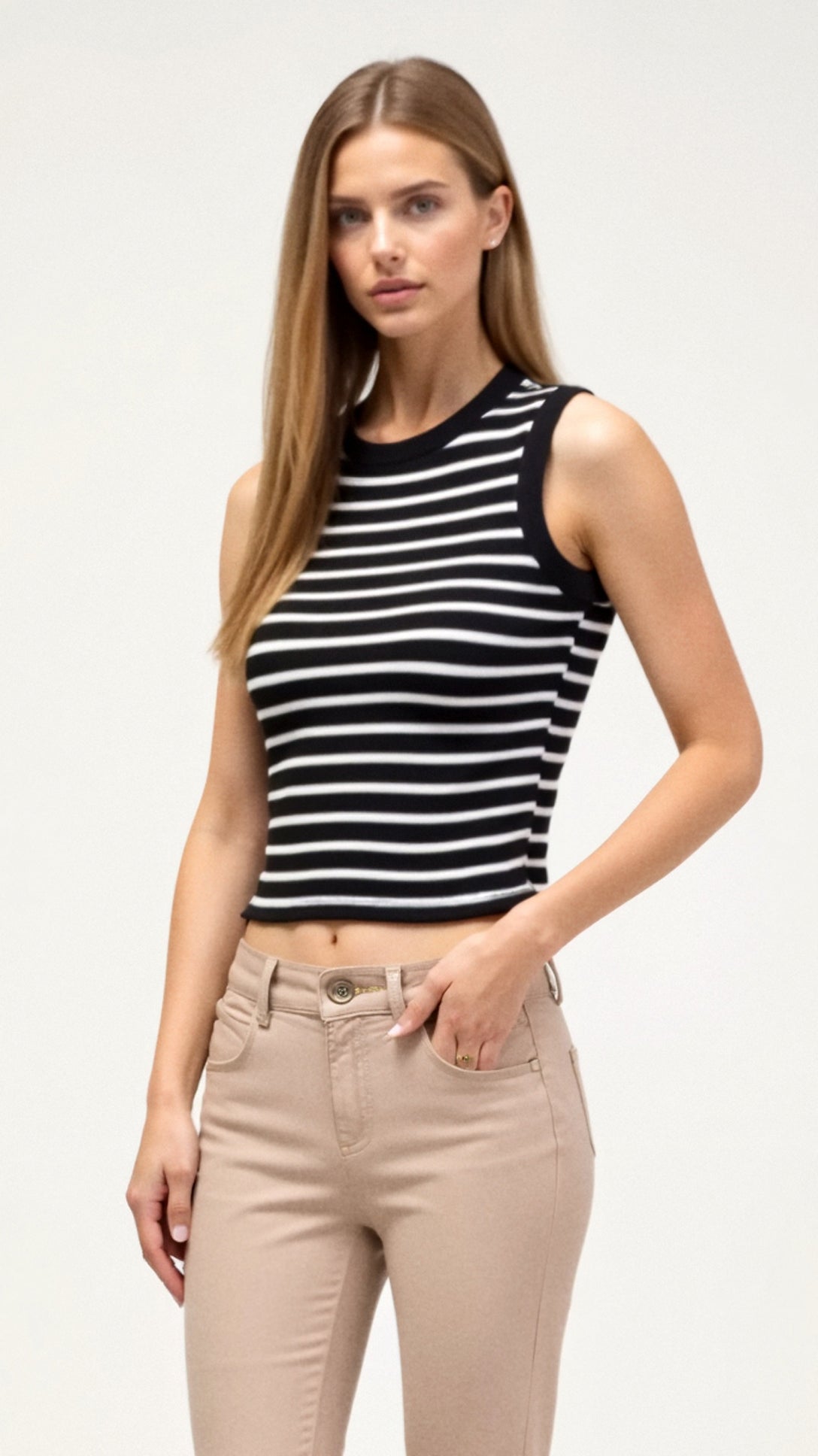 Heloise Striped Fitted Tank Top 9