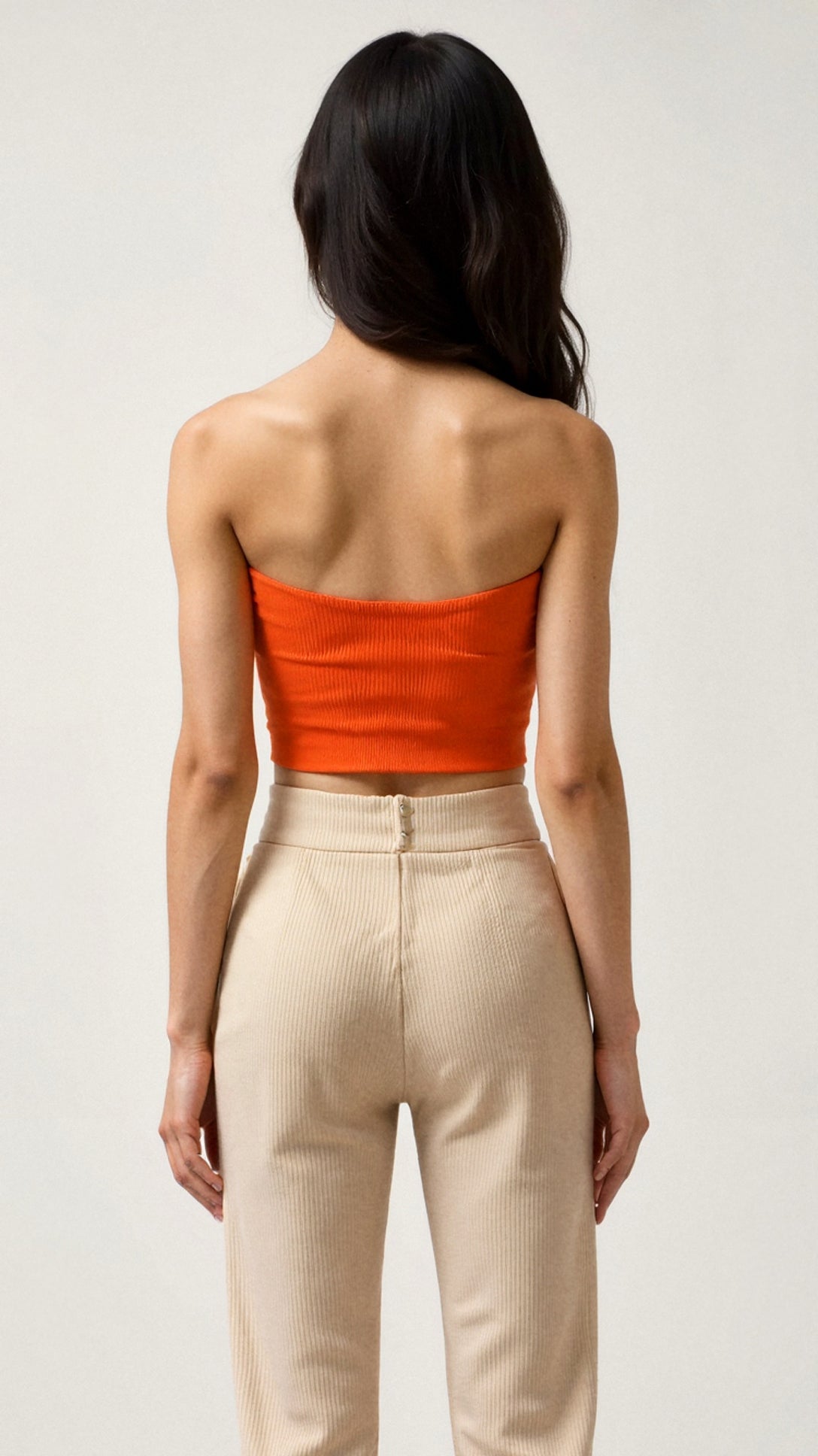 Hermione Textured Ribbed Strapless Crop Top 1