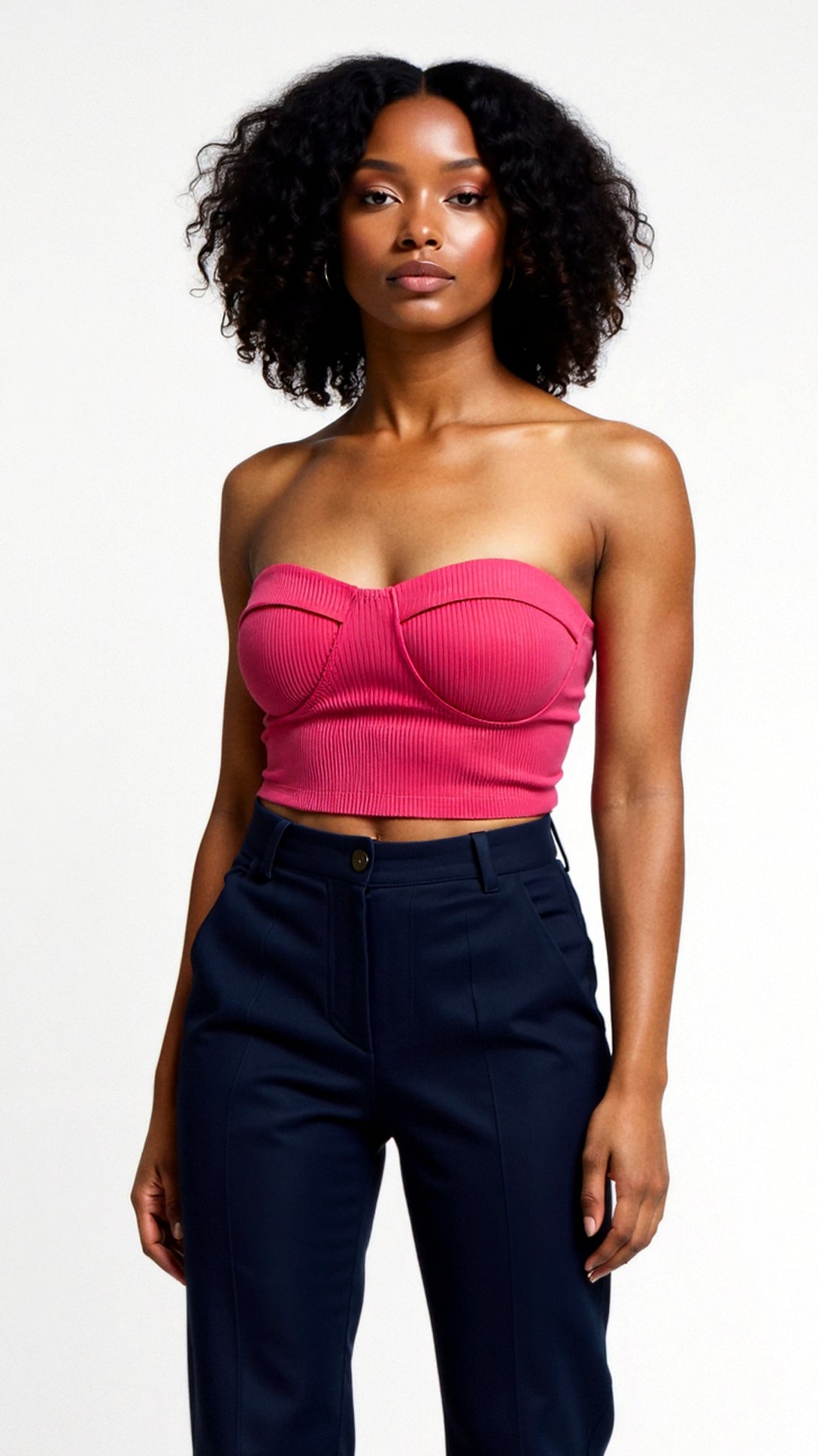 Hermione Textured Ribbed Strapless Crop Top 11