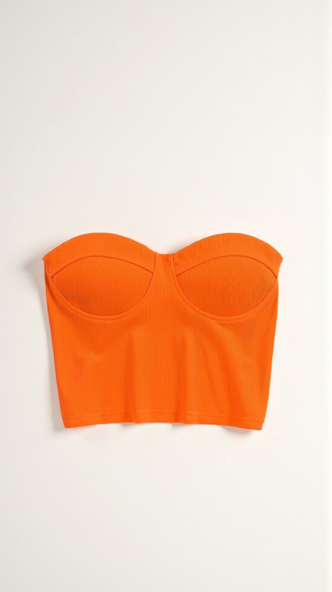 Hermione Textured Ribbed Strapless Crop Top 2