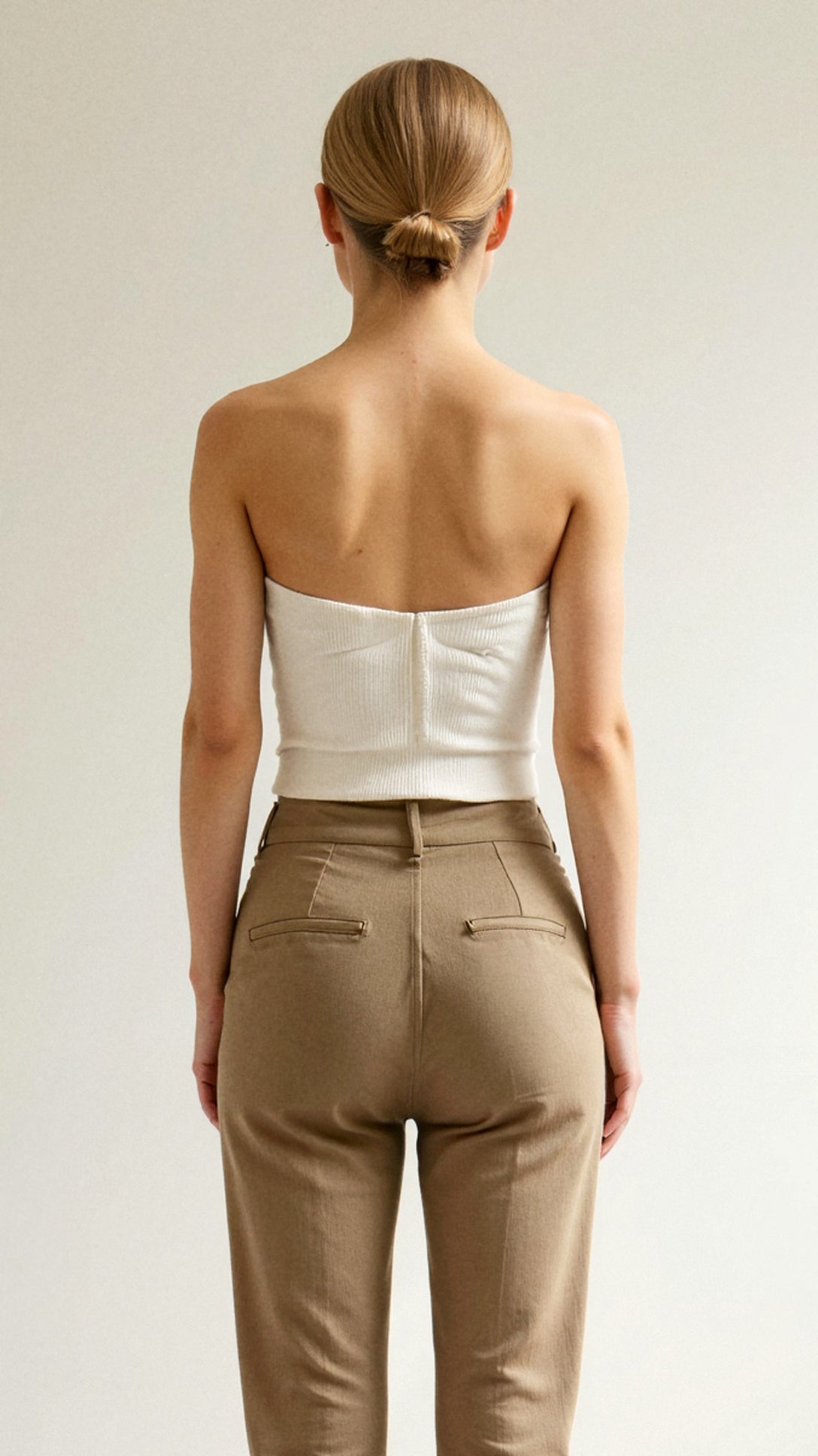 Hermione Textured Ribbed Strapless Crop Top 7