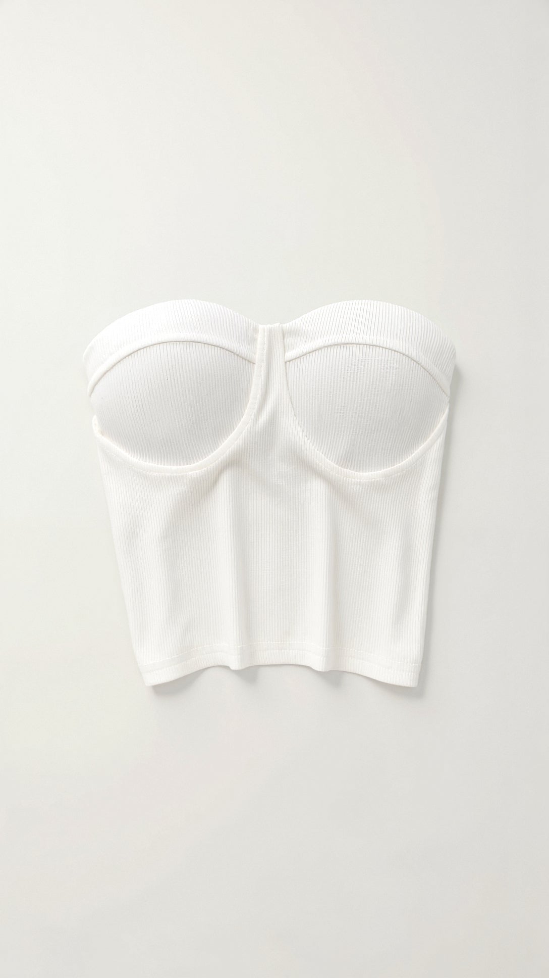 Hermione Textured Ribbed Strapless Crop Top 8