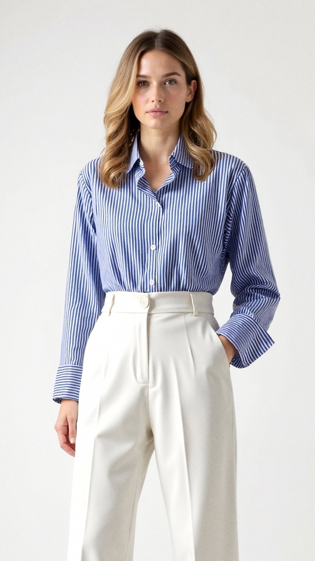 Juliana Polished Striped Blouse 0