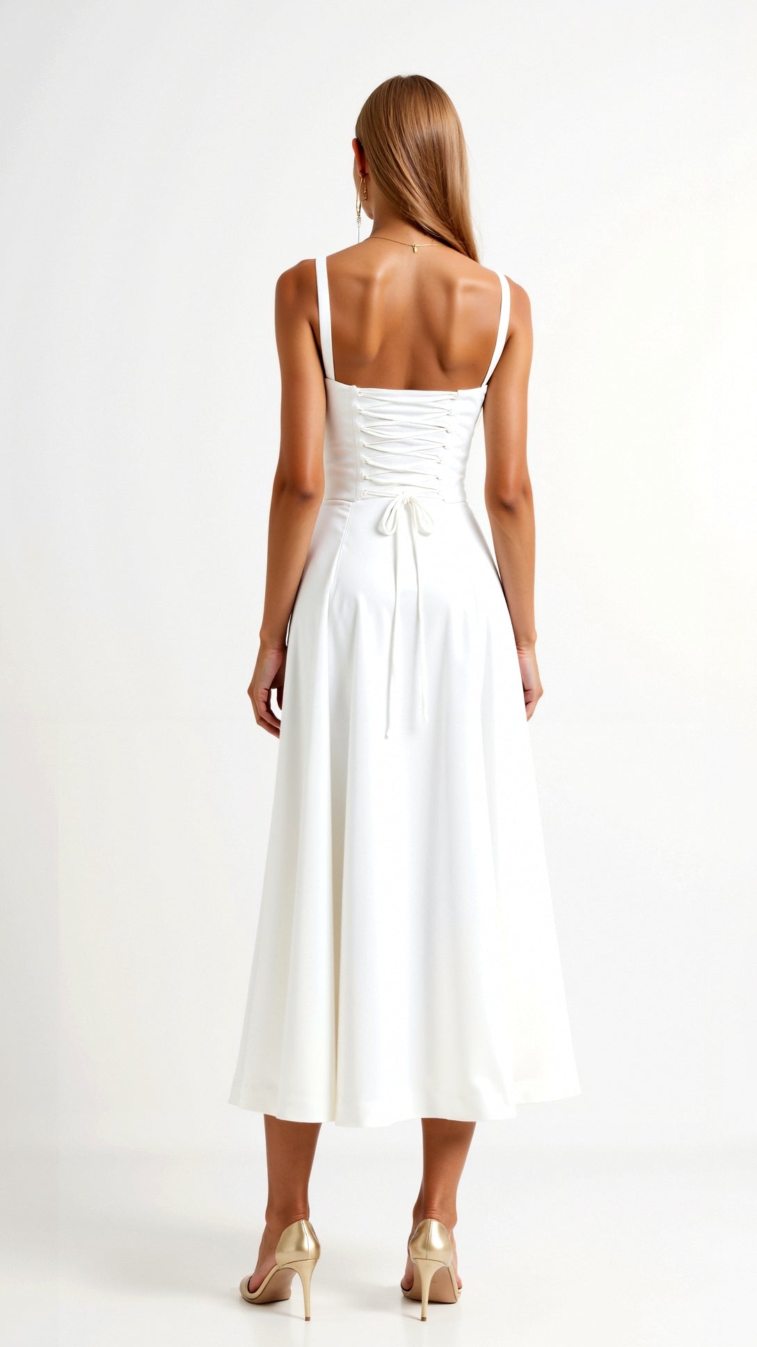 Lila Elegant Sweetheart Midi Dress for Wedding Guests and Summer Events 1