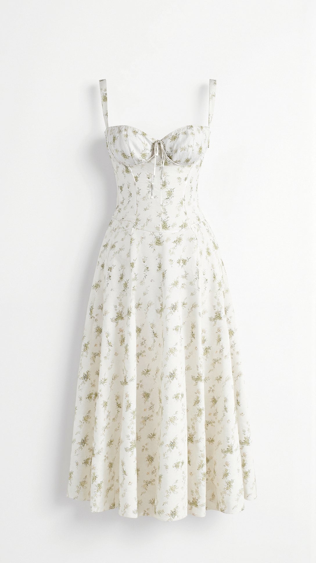 Lila Floral Midi Dress - Sweetheart Neckline Summer Dress for Wedding Guests 8