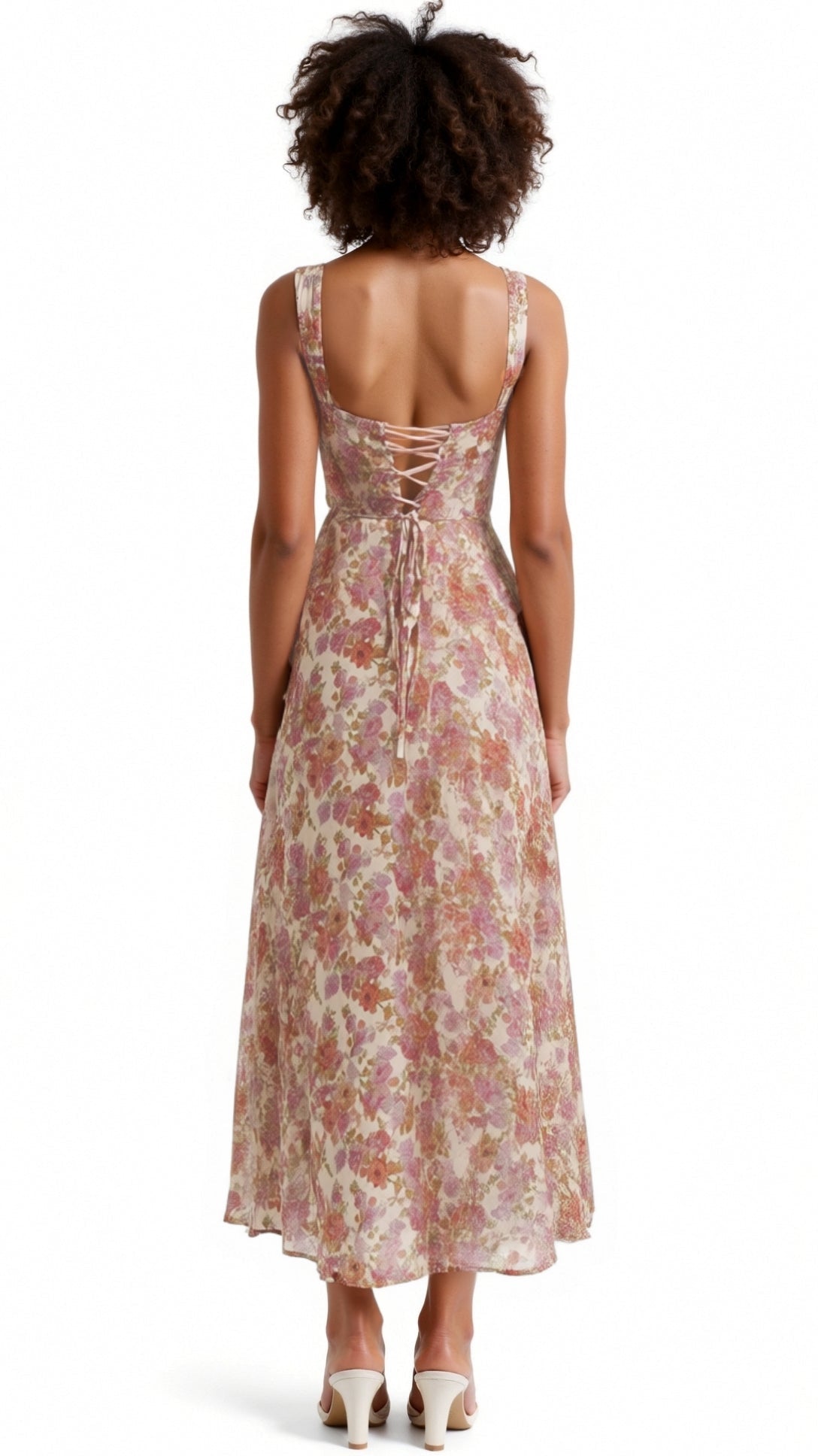 Lila Romantic Floral Print Midi Sundress for Women 4