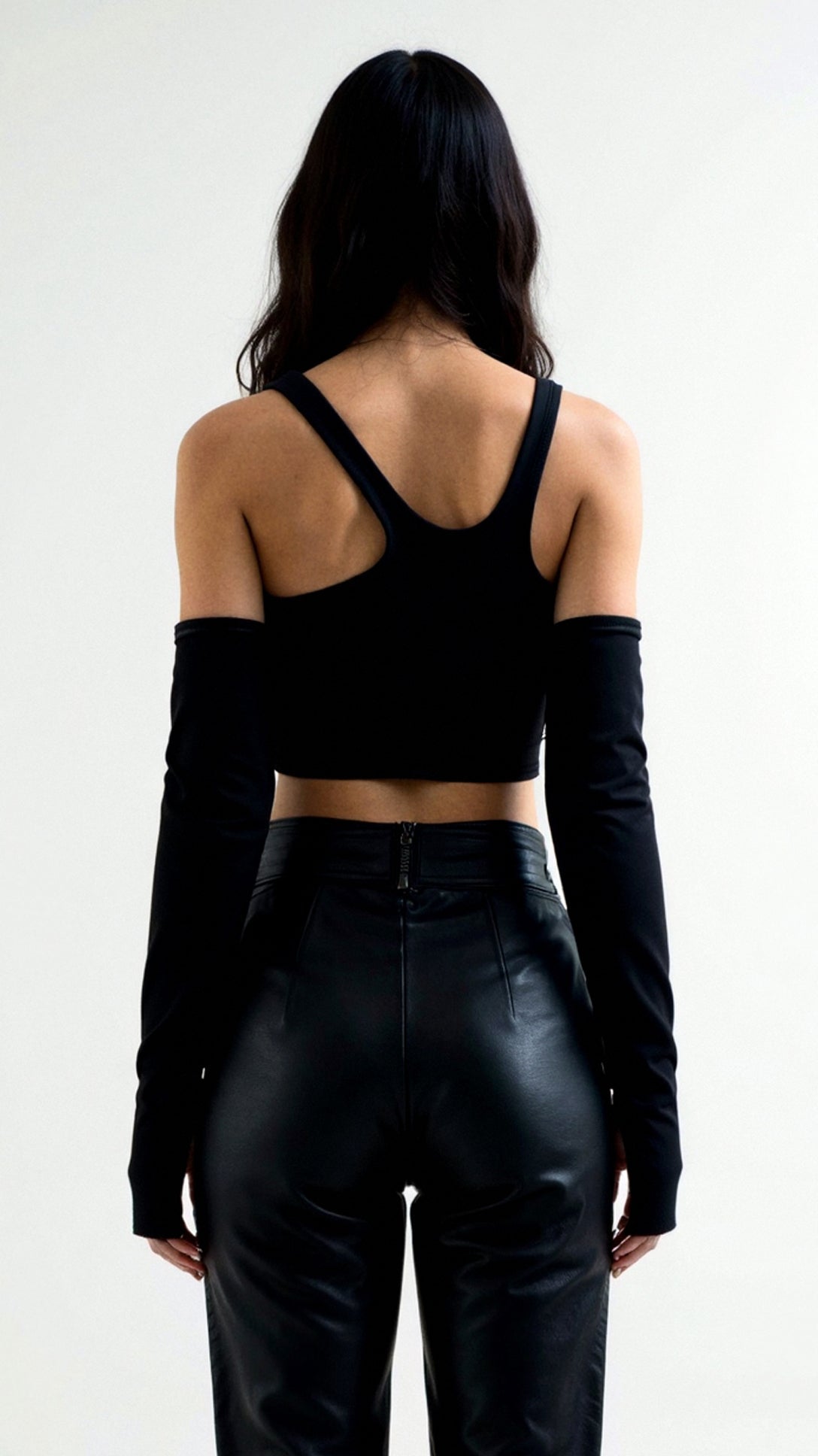 Lysandra Asymmetric Long Sleeve Crop Top 1