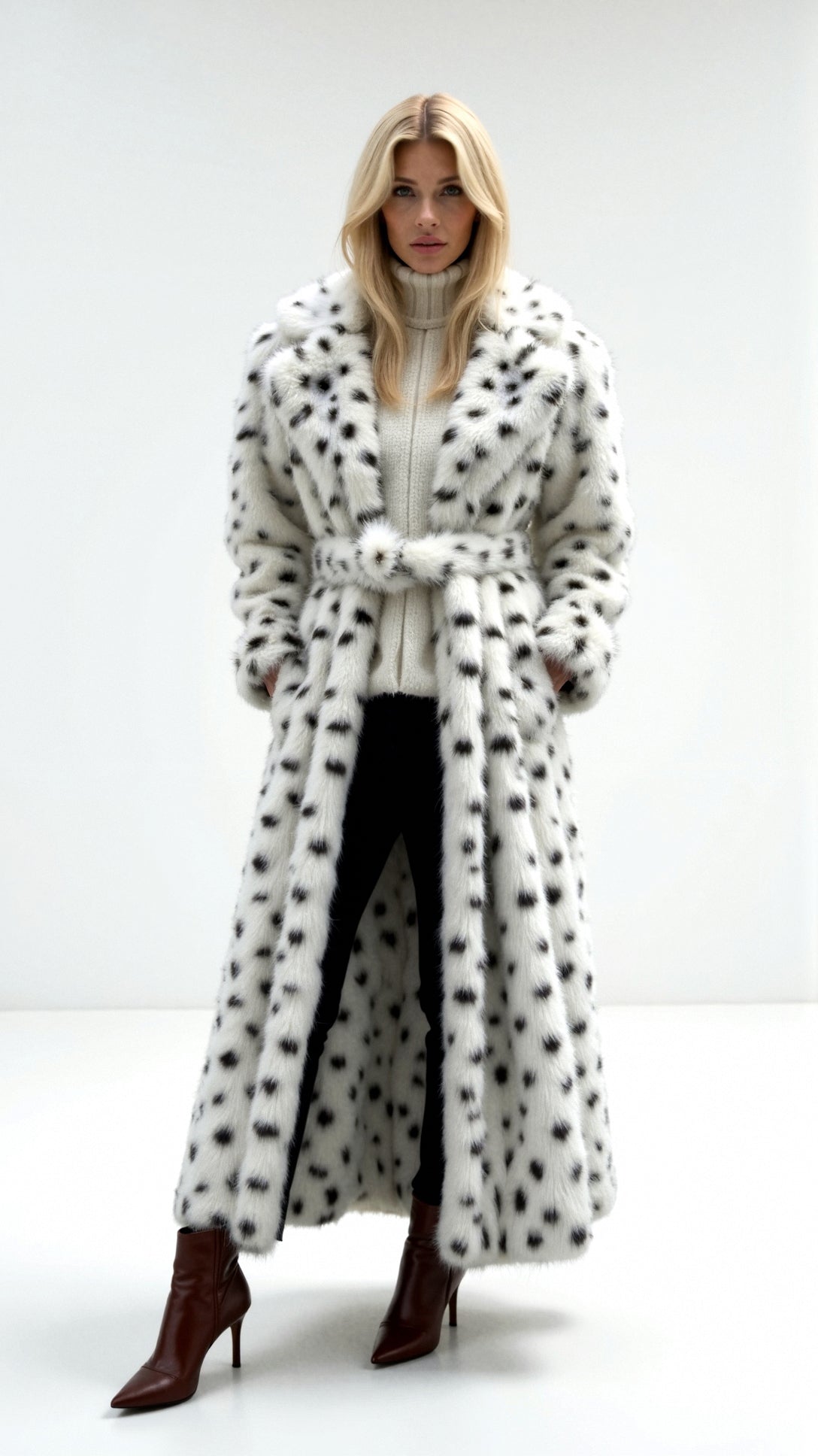 Morgana Plush Leopard Faux Fur Womens Jacket 0