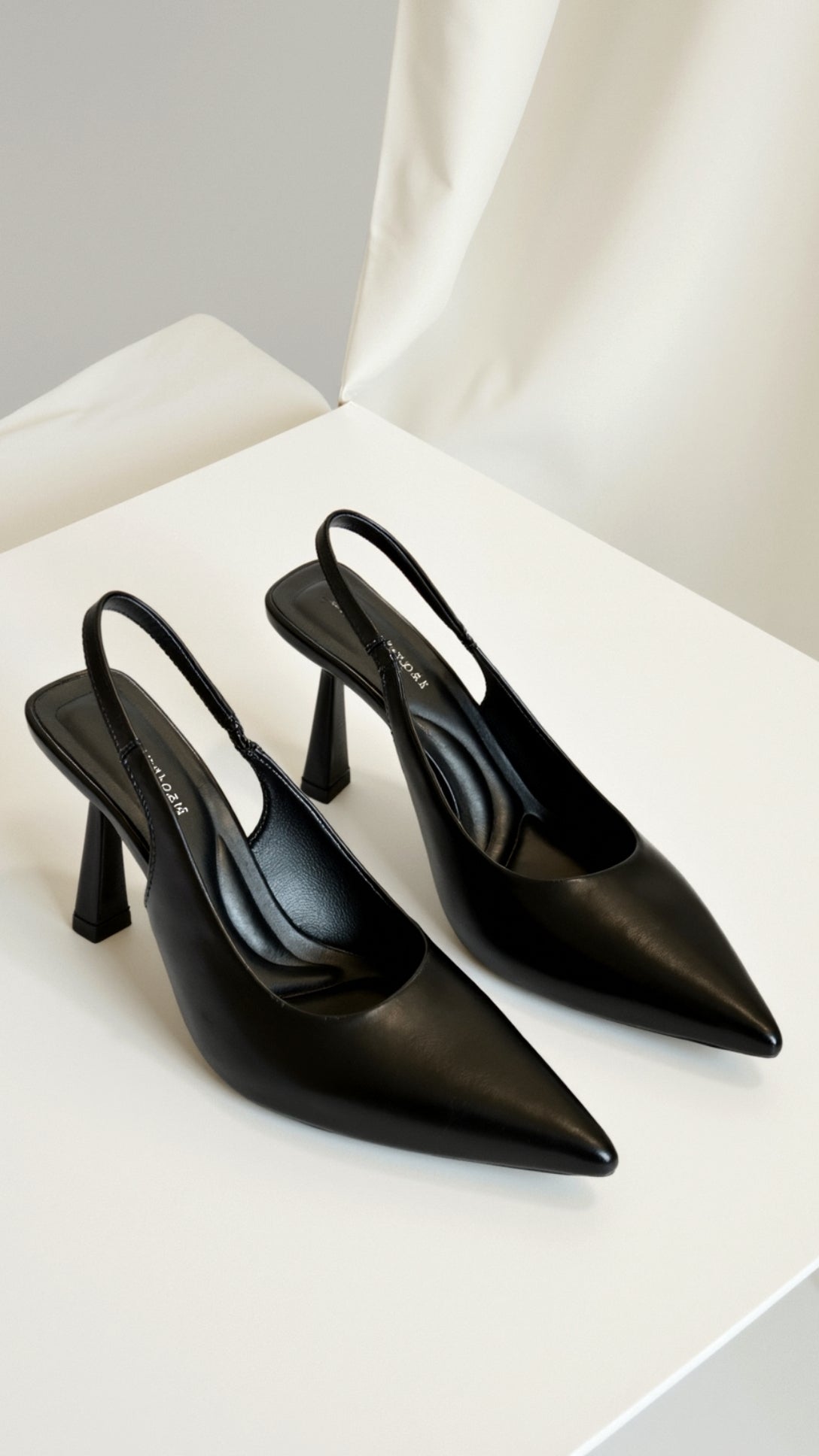 Nicole Sleek Black Court Heels 3