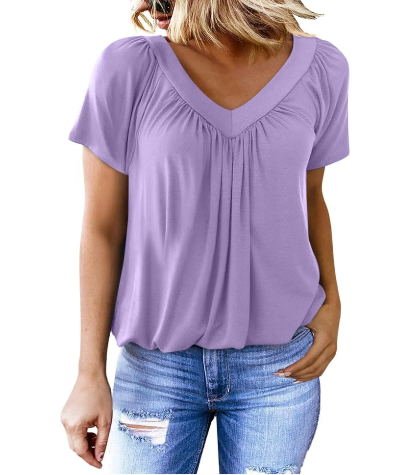 Sofia Pleated V-Neck Top