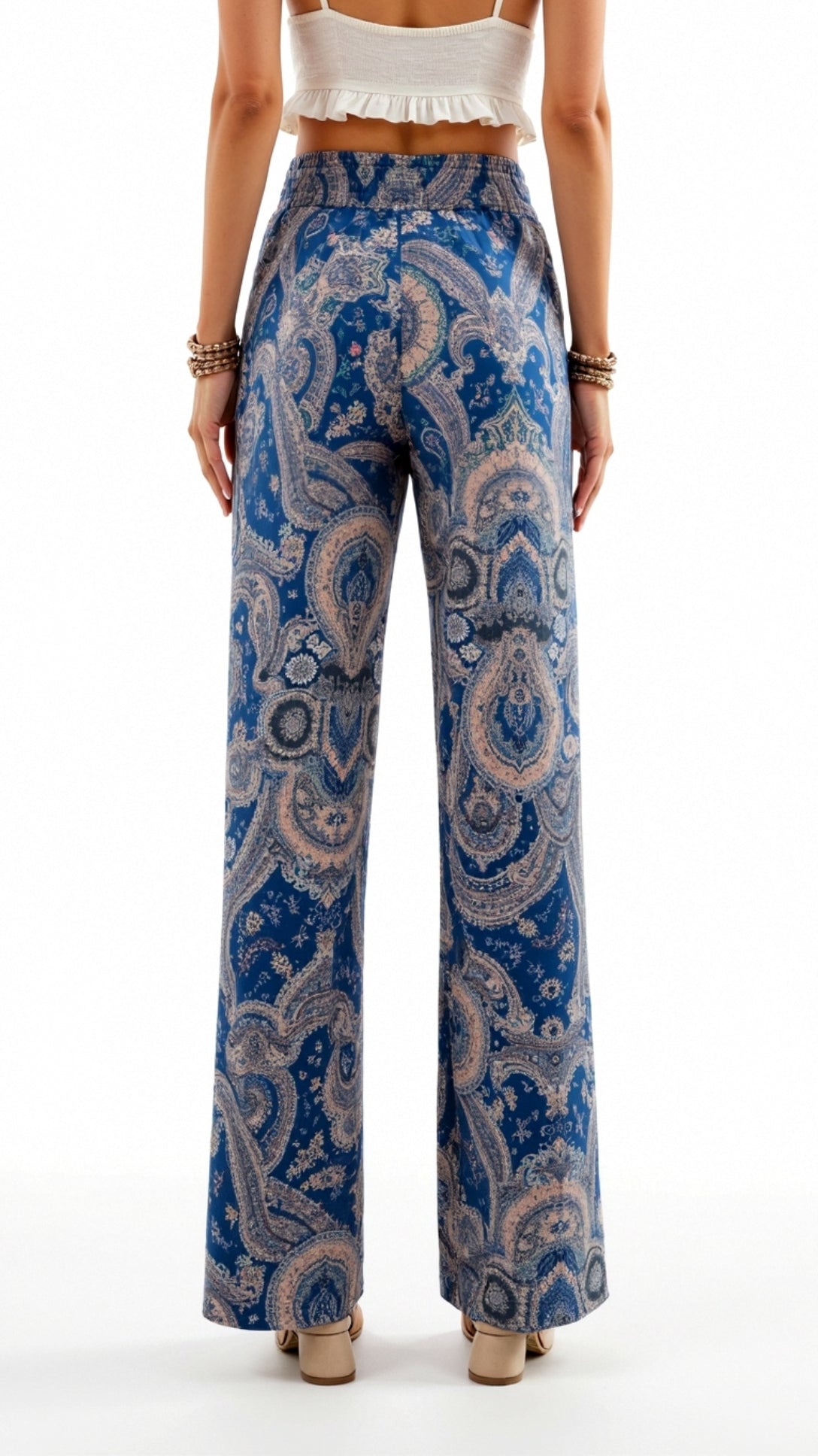 Pam Vibrant Paisley Wide-Leg Trousers 3