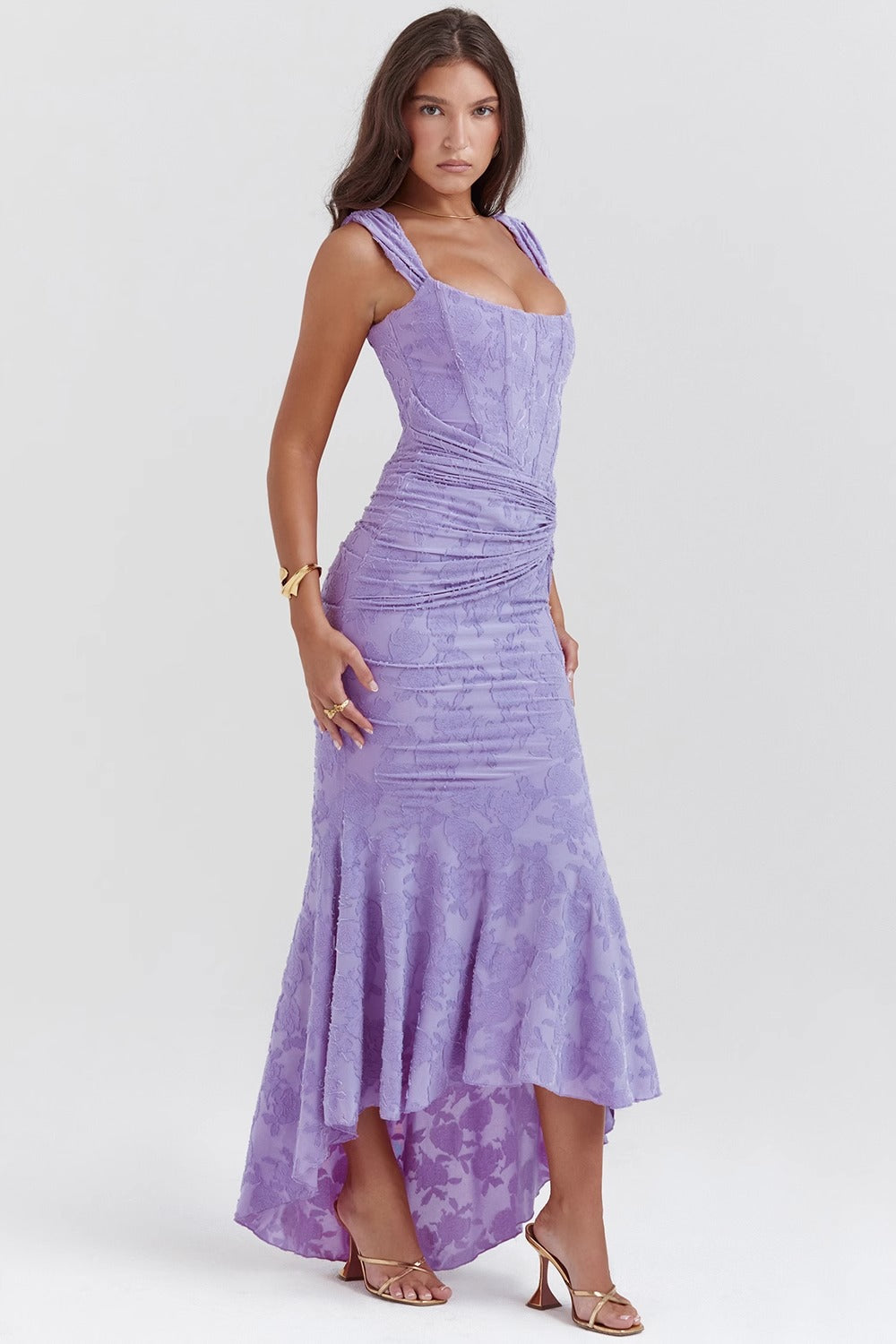 Chloe Ruffle Hem Midi Dress