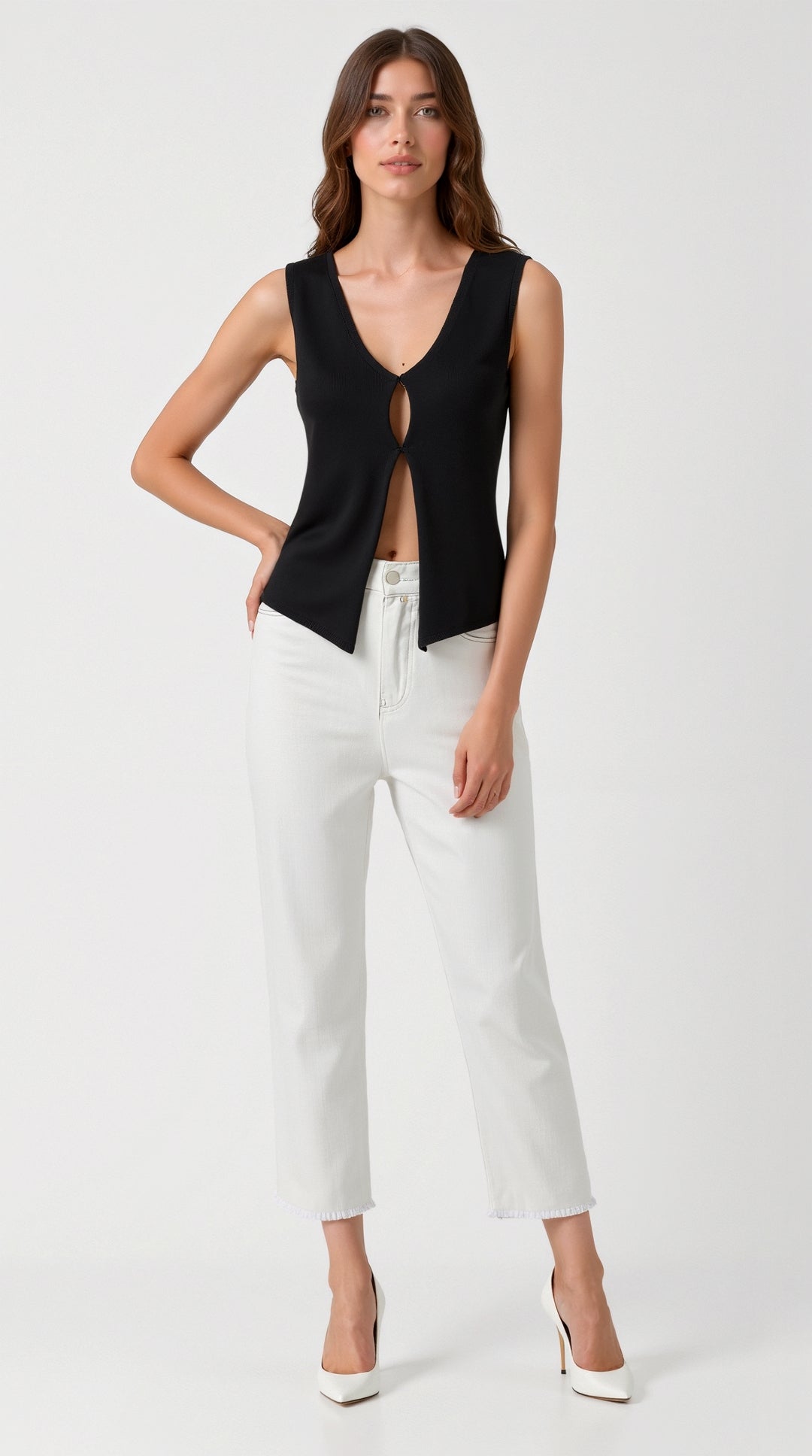 Sharon Dramatic V-Neck Vest Top 10