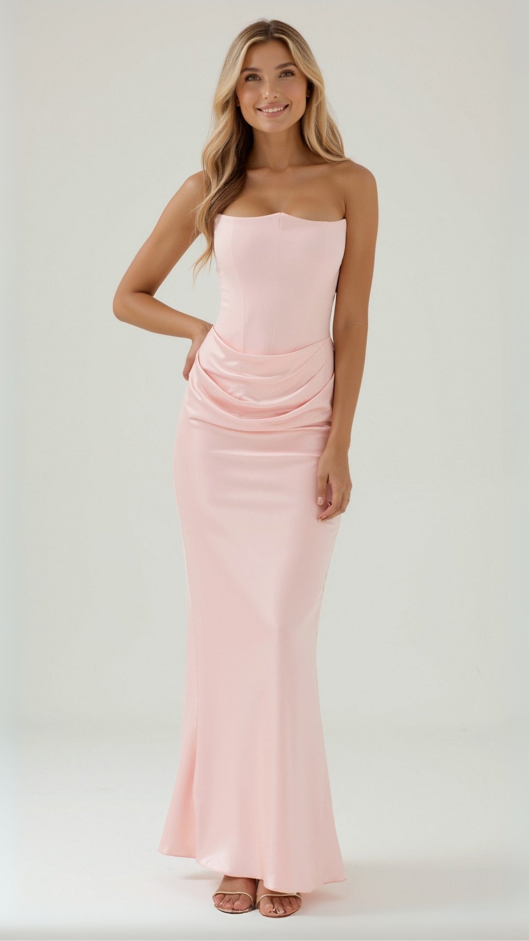 Sophia Elegant Strapless Maxi Dress for Women, Flattering Floor-Length Long Dress 3