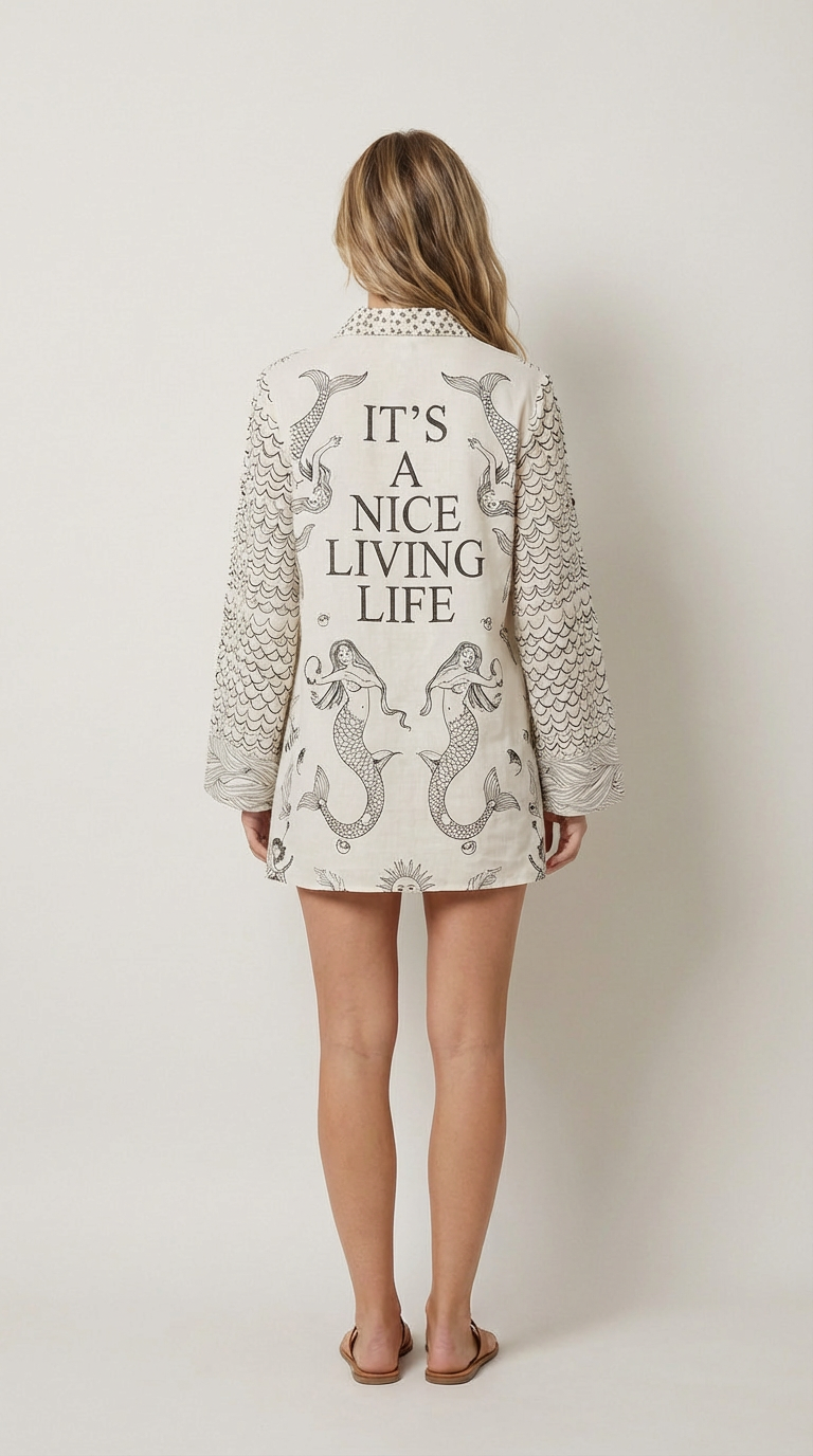 Coastal Muse Printed Shirt Dress