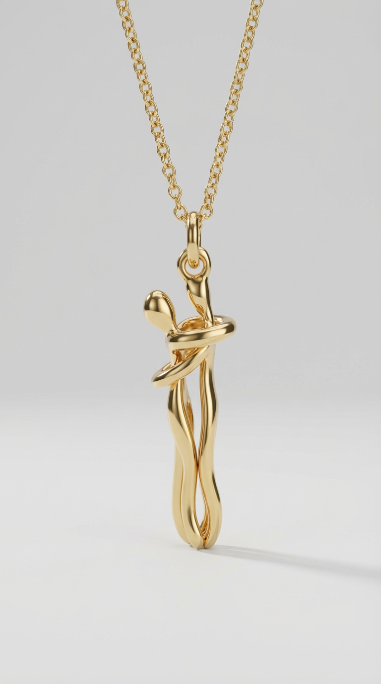 Eternal Embrace Two-Tone Pendant Necklace
