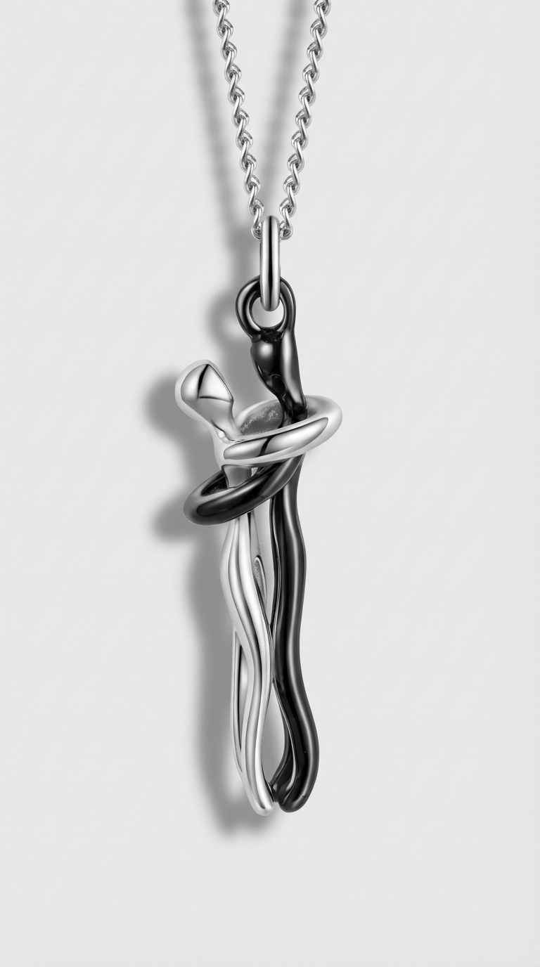 Eternal Embrace Two-Tone Pendant Necklace