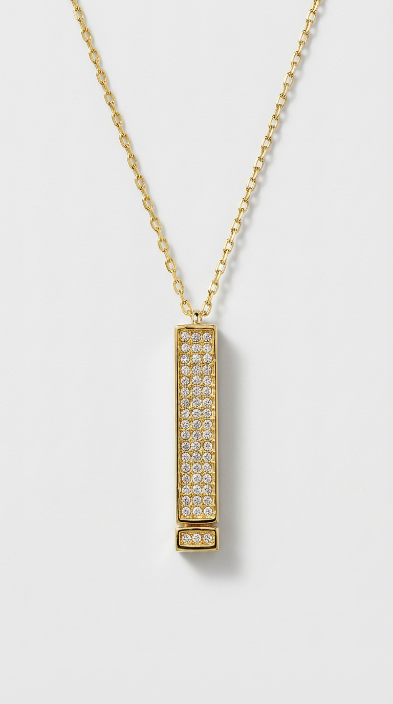 Amora Secret Message Crystal Pendant Necklace