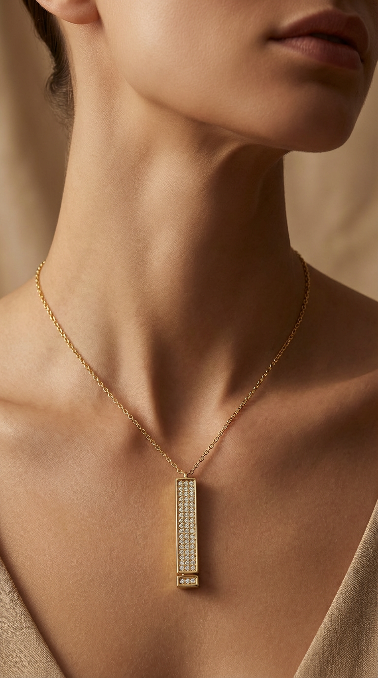 Amora Secret Message Crystal Pendant Necklace