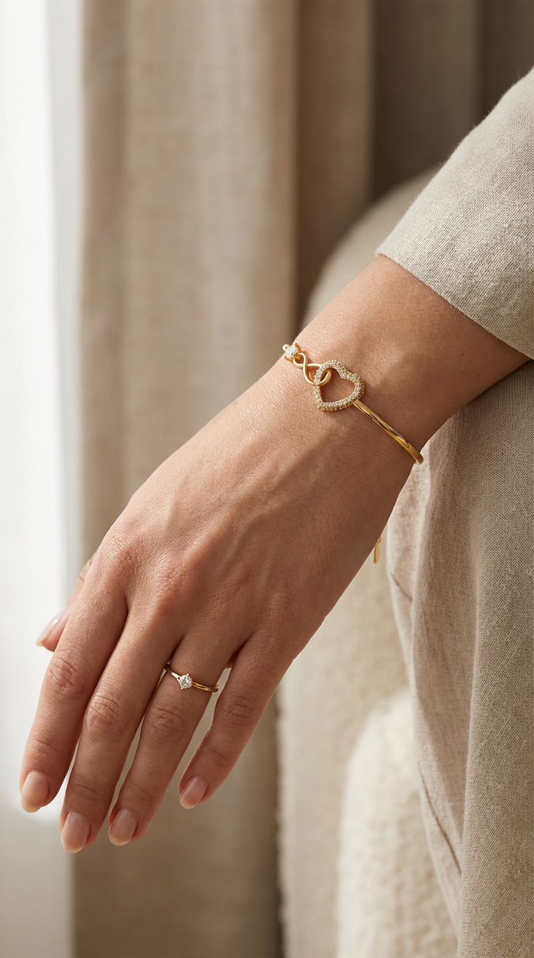 Elara Infinity Heart Crystal Bracelet