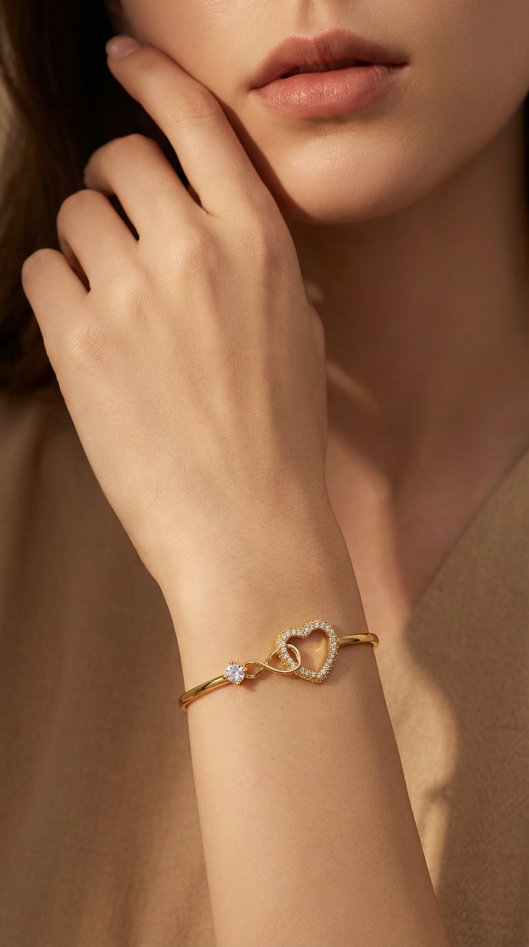 Elara Infinity Heart Crystal Bracelet