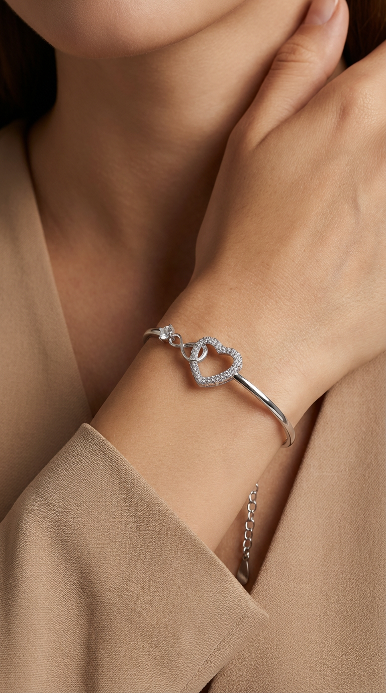 Elara Infinity Heart Crystal Bracelet