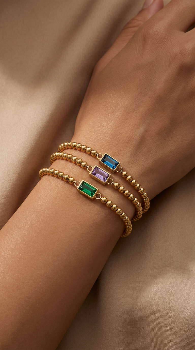 Celeste Birthstone Beaded Bracelet