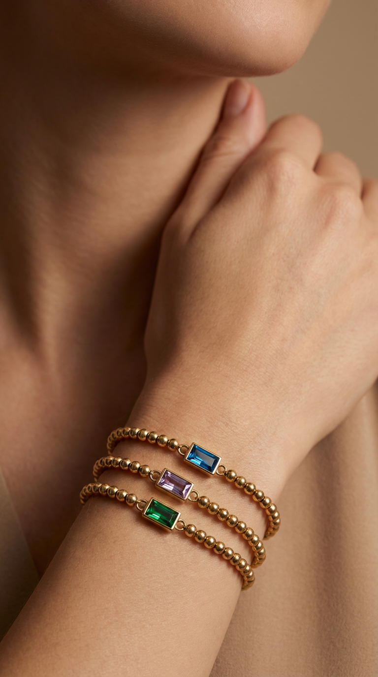 Celeste Birthstone Beaded Bracelet