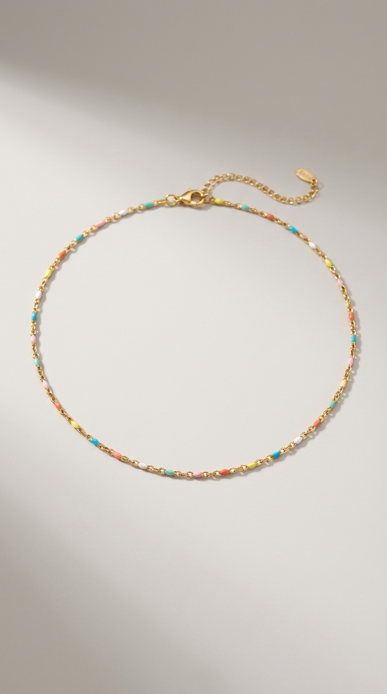 Solene Color Bead Choker Necklace