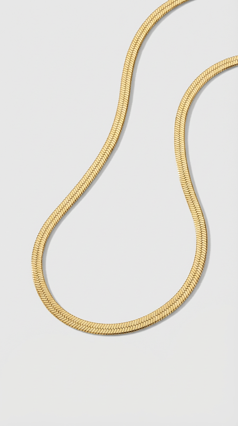 Serena Herringbone Chain Necklace
