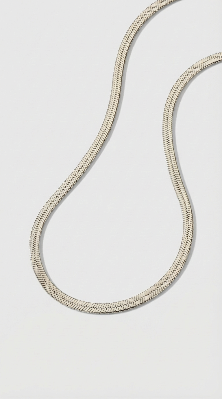 Serena Herringbone Chain Necklace