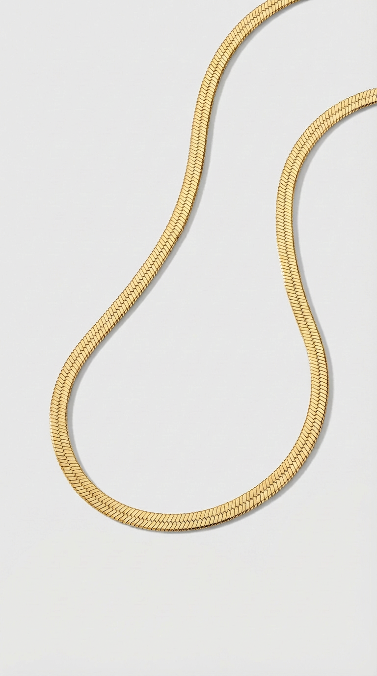 Serena Herringbone Chain Necklace