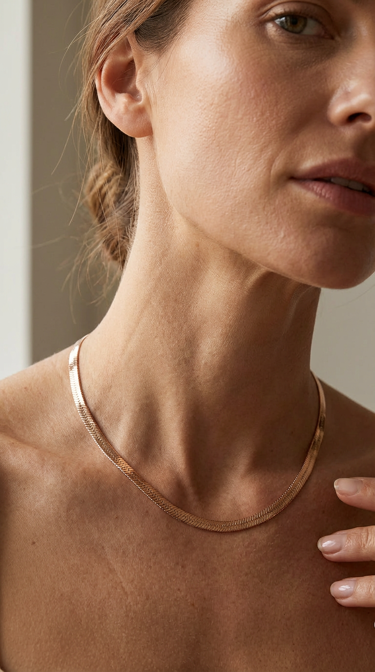 Serena Herringbone Chain Necklace