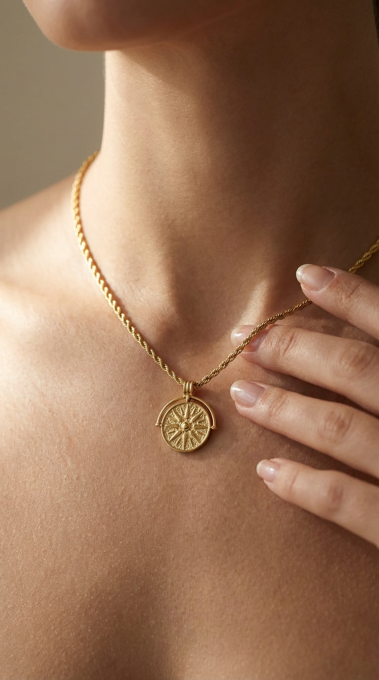 Aurielle Compass Medallion Necklace