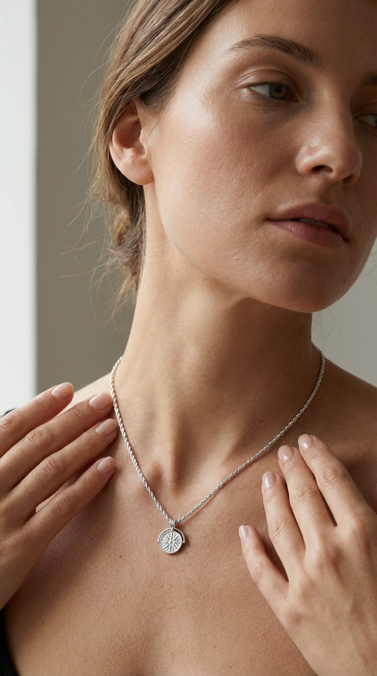 Aurielle Compass Medallion Necklace