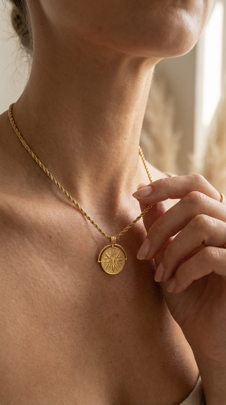 Aurielle Compass Medallion Necklace