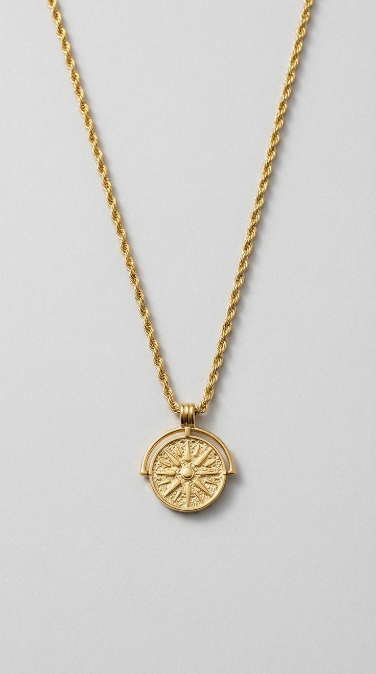 Aurielle Compass Medallion Necklace