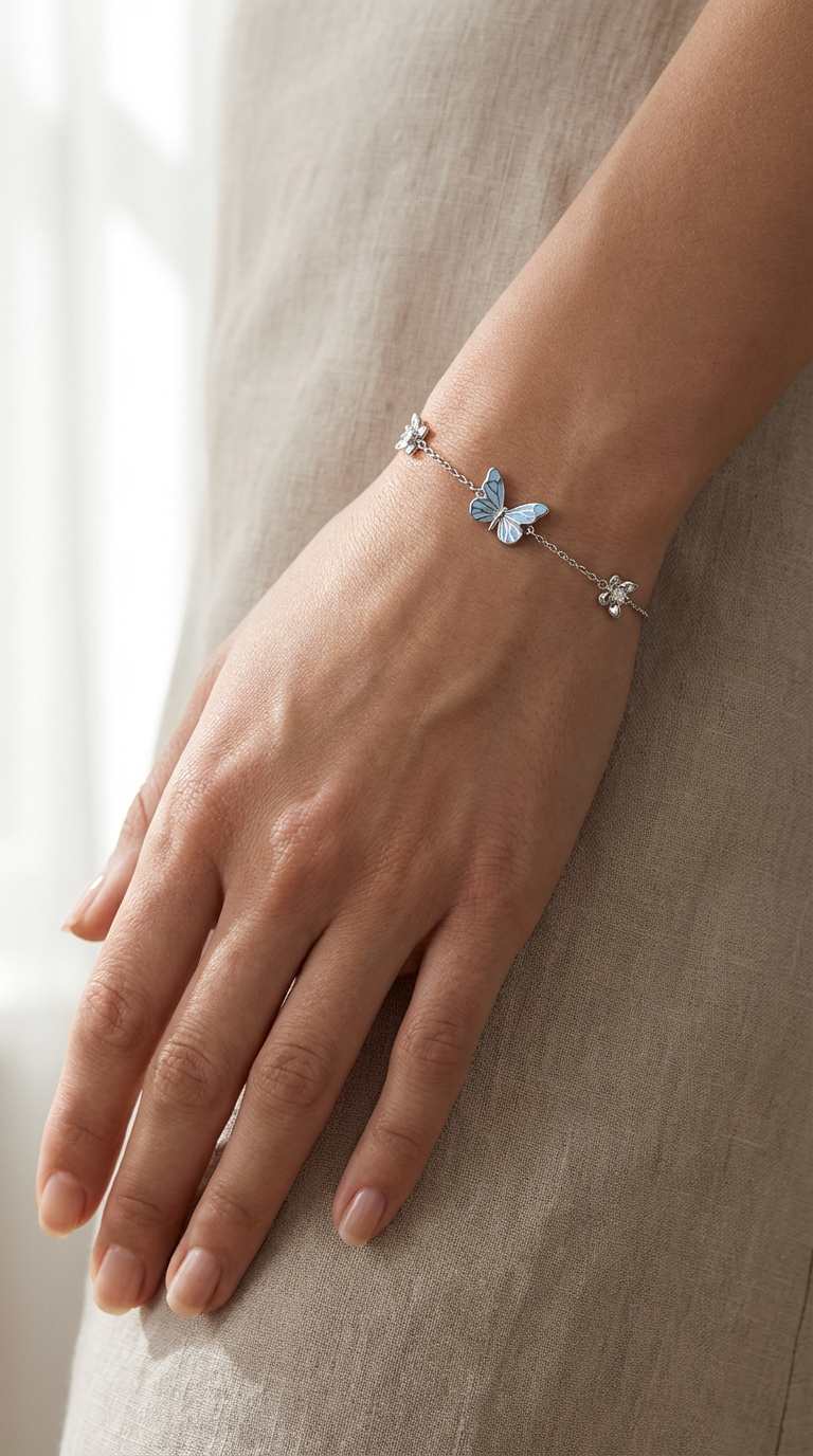 Elise Butterfly Charm Bracelet
