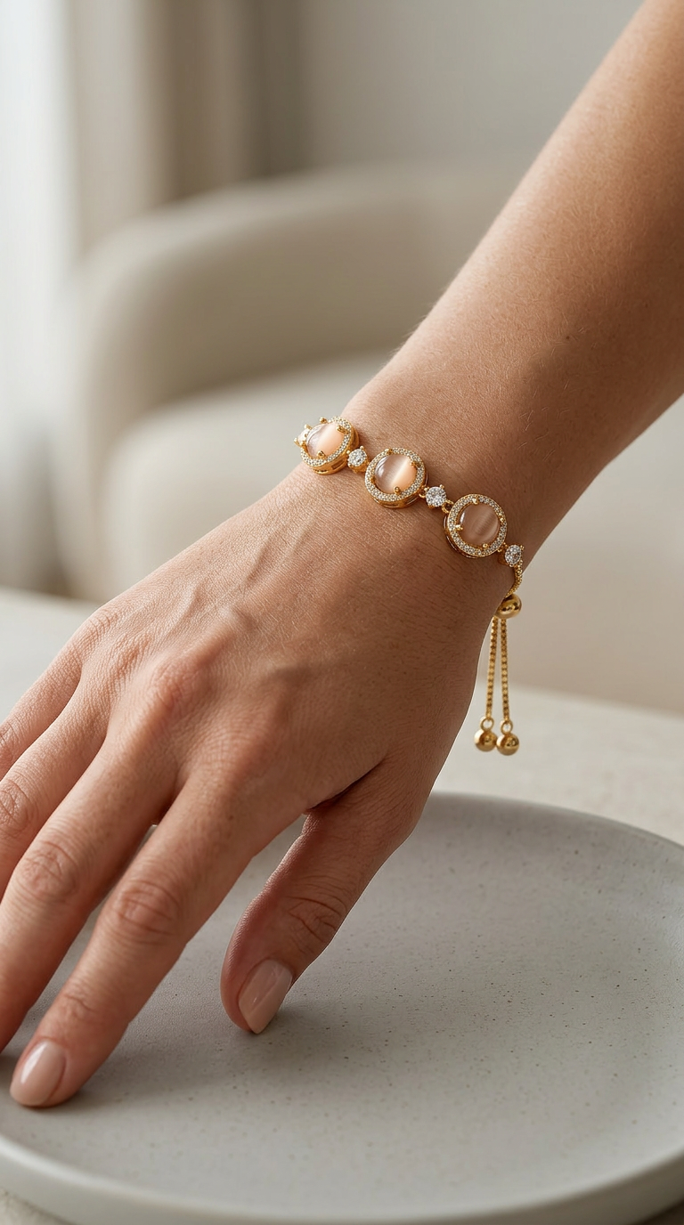 Celeste Halo Stone Bracelet