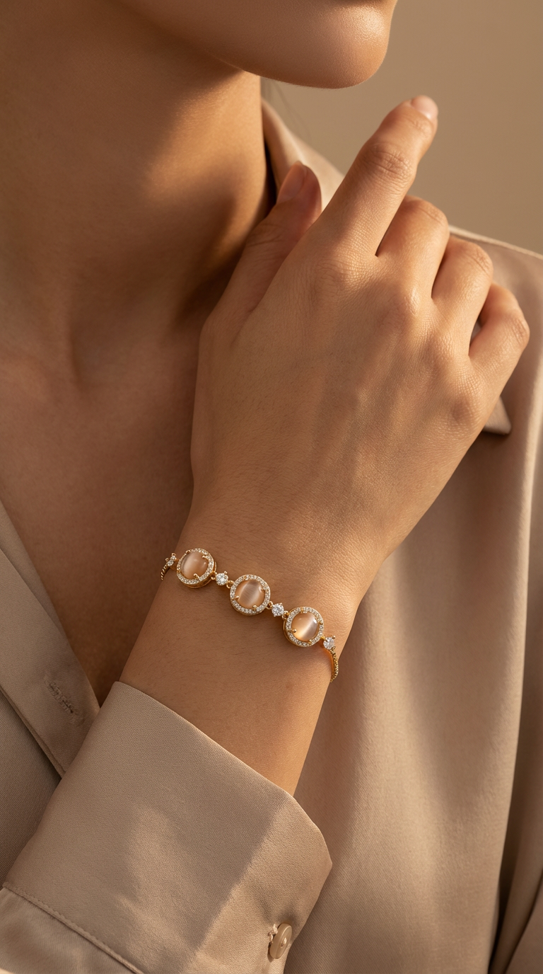 Celeste Halo Stone Bracelet
